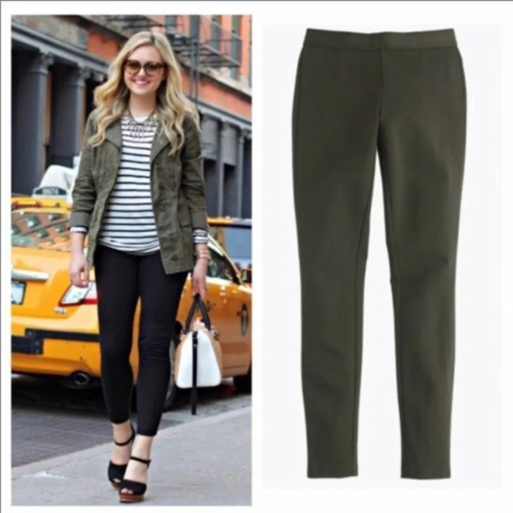 J. CREW Olive Green Pixie Pants Leggings Size 0R